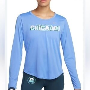 NWT Nike Chicago Marathon Dri-FIT Bank of America Women’s Blue Long Sleeve Tee M